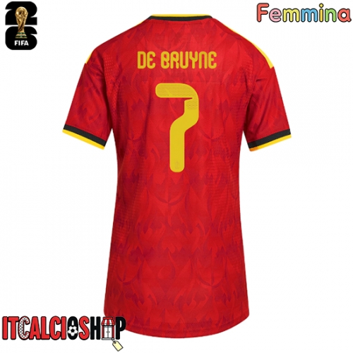 Belgio Kevin De Bruyne #7 Prima Maglia Femmina Mondiali 2026 Manica Corta